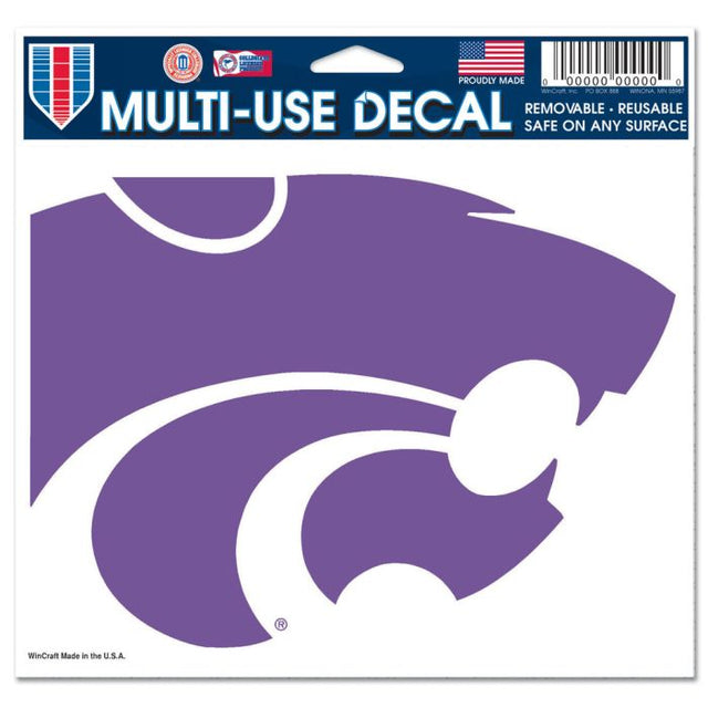 Kansas State Wildcats Multi-Use Decal -Clear Bckrgd 5" x 6"