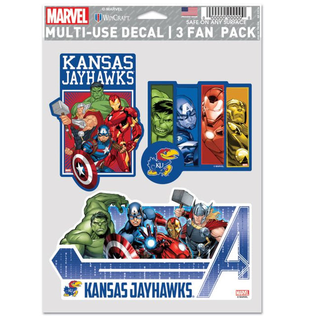 Kansas Jayhawks / Marvel (c) Paquete multiusos para 3 fanáticos de MARVEL 2021