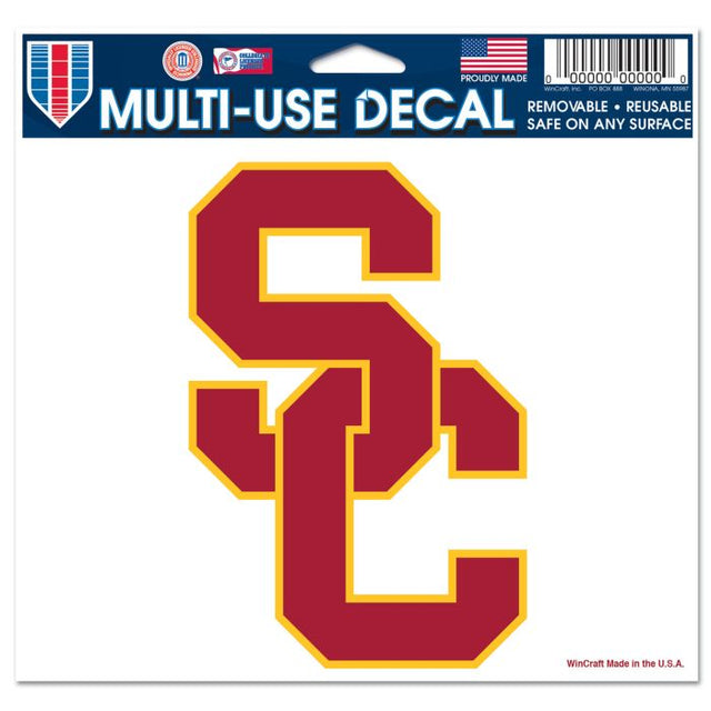 Calcomanía multiusos de los USC Trojans, fondo transparente, 5" x 6"