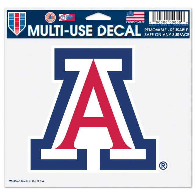 Arizona Wildcats Multi-Use Decal -Clear Bckrgd 5" x 6"