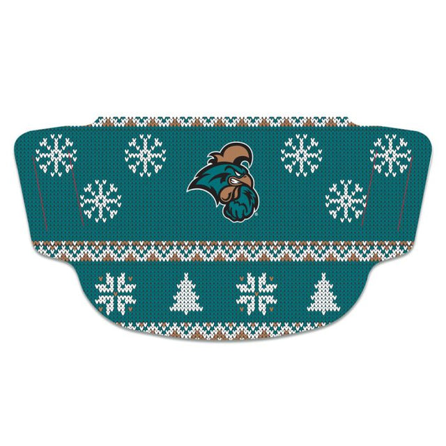 Coastal Carolina Chanticleers / Ugly Sweater Ugly Sweater Máscara de fanático Cubiertas faciales