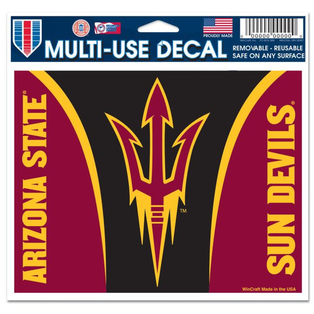 Arizona State Sun Devils Multi-Use Decal -Clear Bckrgd 5" x 6"