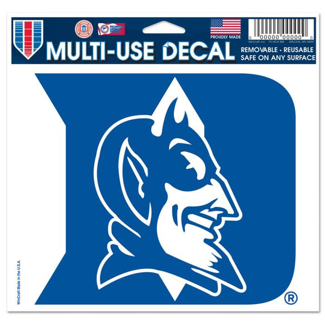 Calcomanía multiusos de Duke Blue Devils, fondo transparente, 5" x 6"