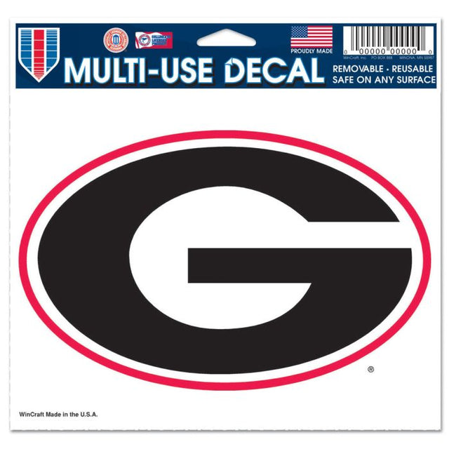 Georgia Bulldogs Multi-Use Decal -Clear Bckrgd 5" x 6"