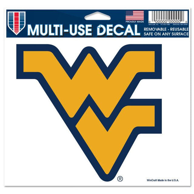 Calcomanía multiusos de West Virginia Mountaineers (fondo transparente), 5" x 6"