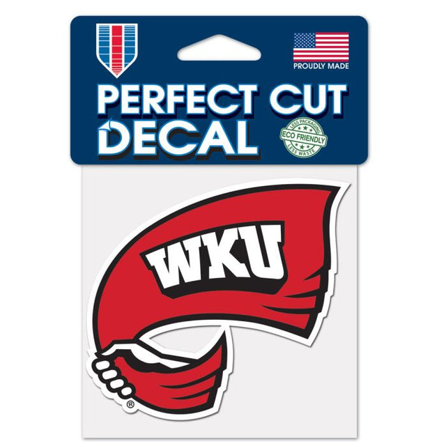 Calcomanía de color de corte perfecto de Western Kentucky Hilltoppers de 4" x 4"