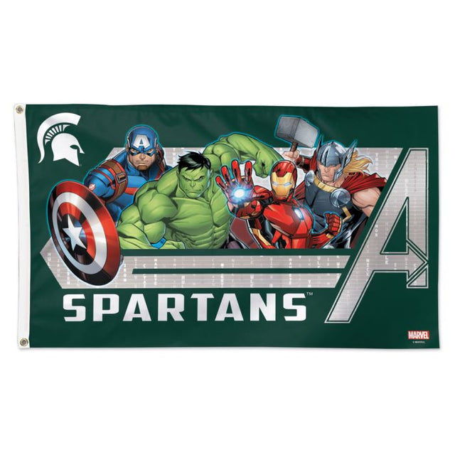 Bandera de Marvel de los Spartans del estado de Michigan (c) 2021 - Deluxe de 3' x 5'