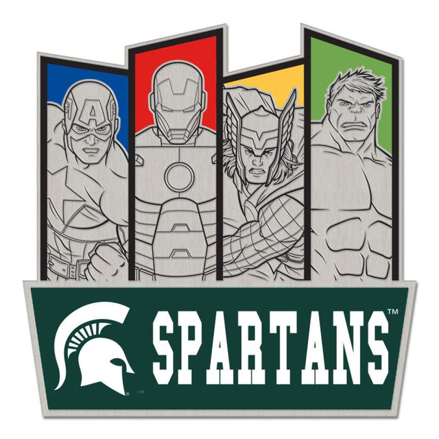 Tarjeta de joyería con pin de colección de Marvel de Michigan State Spartans/Marvel (c) 2021