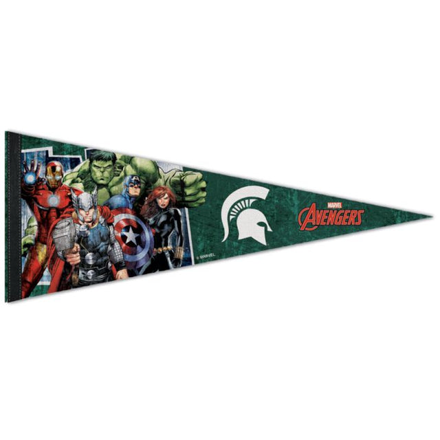 Spartans del estado de Michigan / Marvel (c) Banderín premium de MARVEL 2021 de 12" x 30"