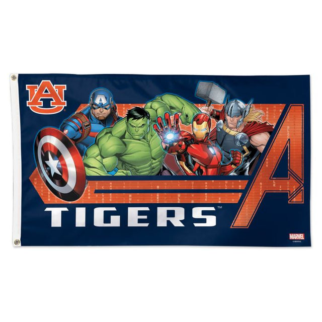 Bandera de Marvel de Auburn Tigers/Marvel (c) 2021 - Deluxe 3' X 5'