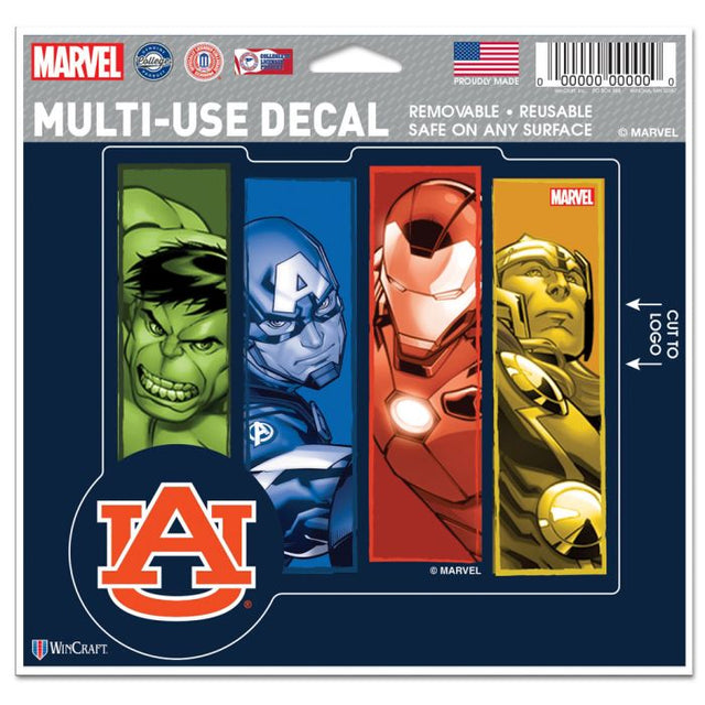 Calcomanía multiusos de Auburn Tigers / Marvel (c) 2021 MARVEL: cortada según el logotipo, 5" x 6"