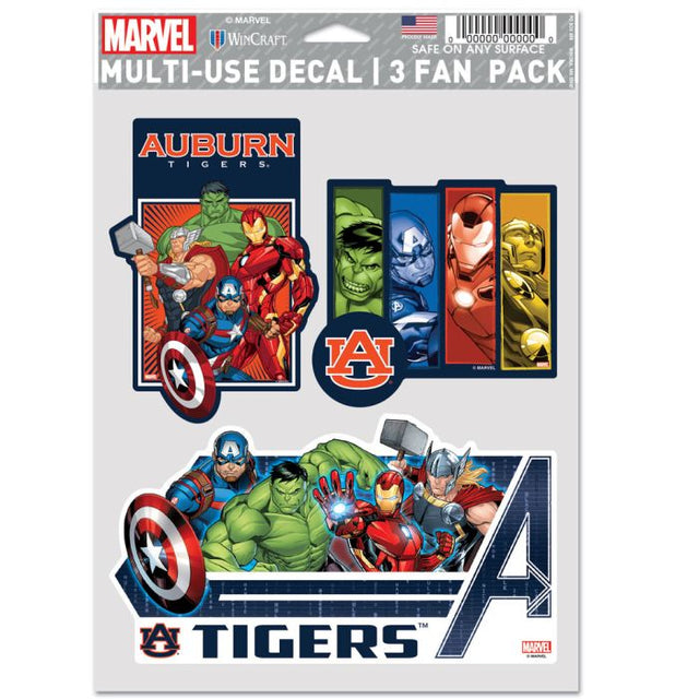 Auburn Tigers / Marvel (c) Paquete multiusos para 3 fanáticos de MARVEL 2021