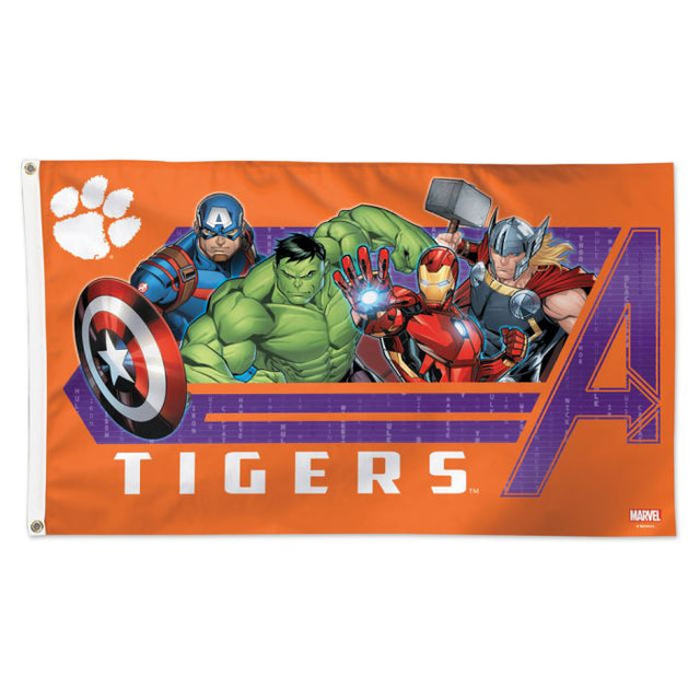 Bandera de Marvel de los Clemson Tigers (c) 2021 - Deluxe 3' X 5'