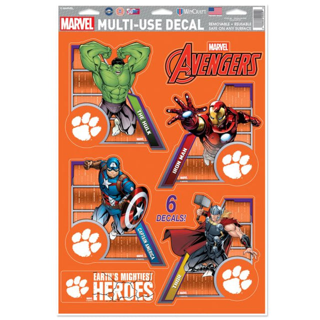 Clemson Tigers / Marvel (c) Calcomanía multiusos MARVEL 2021 de 11" x 17"