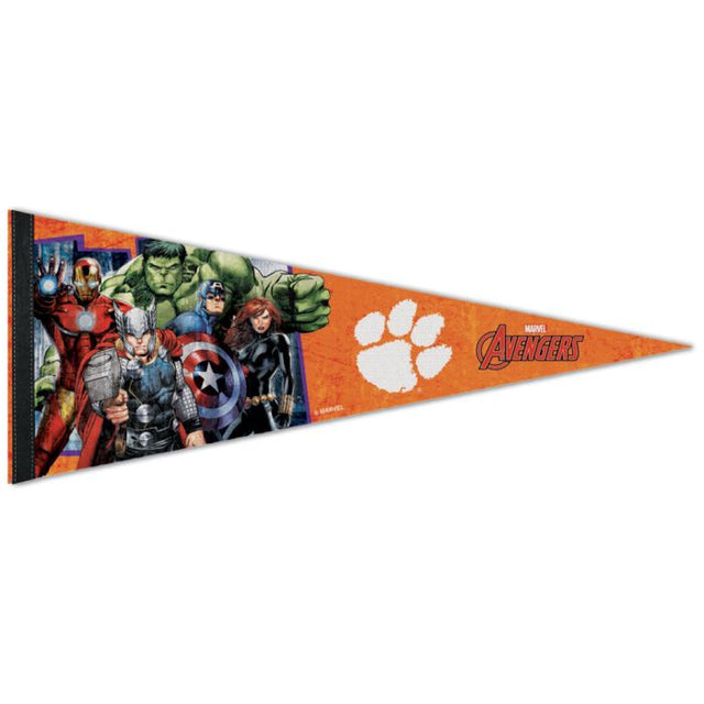 Banderín premium de 12" x 30" de los Clemson Tigers/Marvel (c) 2021