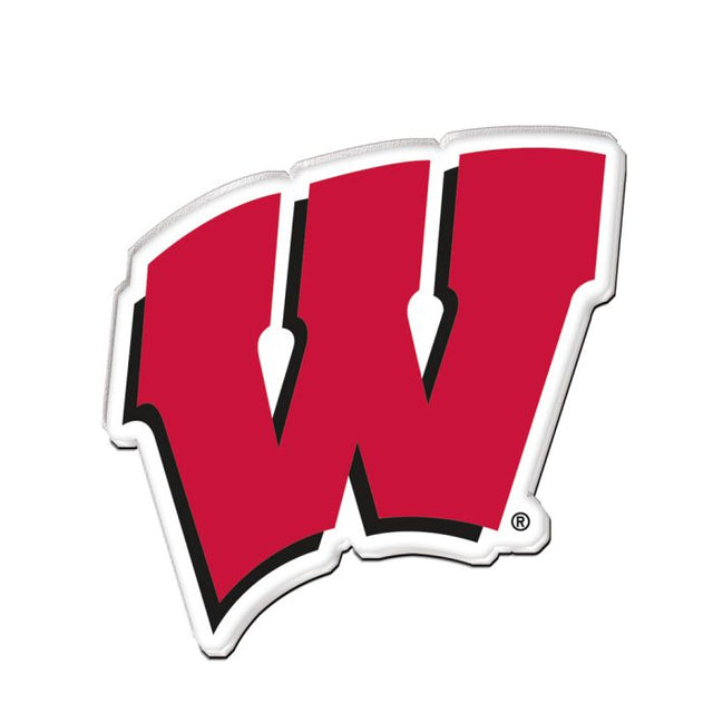 Imán acrílico premium de Wisconsin Badgers en cartón