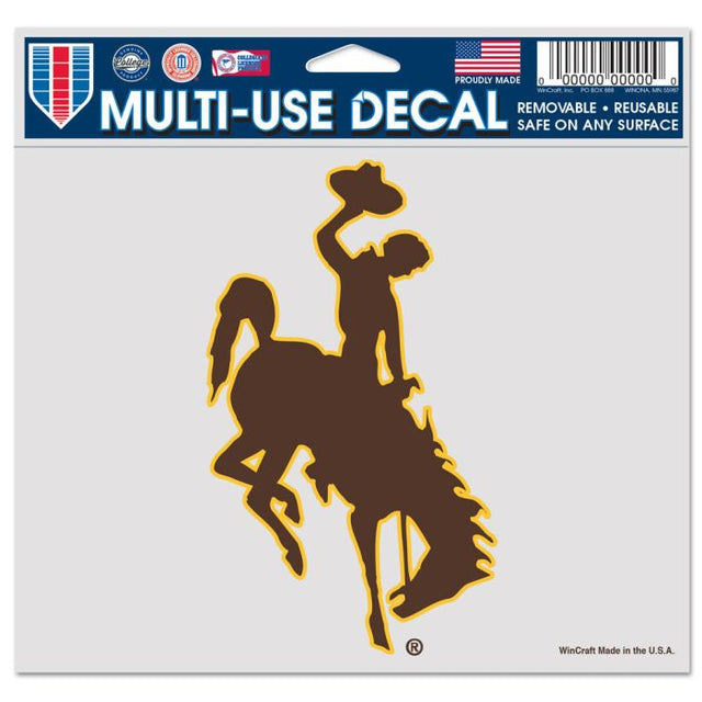 Wyoming Cowboys Multi-Use Decal -Clear Bckrgd 5" x 6"