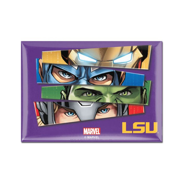 Imán de metal de 2,5" x 3,5" de LSU Tigers/Marvel (c) 2021