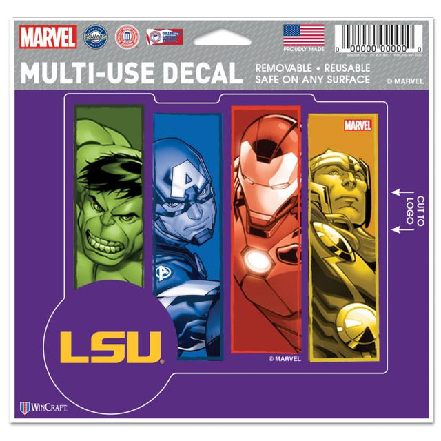 Calcomanía multiusos de LSU Tigers / Marvel (c) 2021 MARVEL: cortada según el logotipo, 5" x 6"