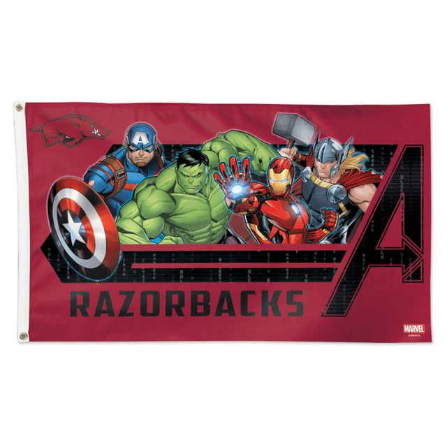 Bandera de Marvel de Arkansas Razorbacks/Marvel (c) 2021 - Deluxe 3' X 5'