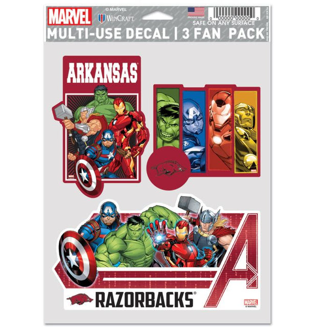 Arkansas Razorbacks / Marvel (c) 2021 MARVEL Multi Use 3 Fan Pack