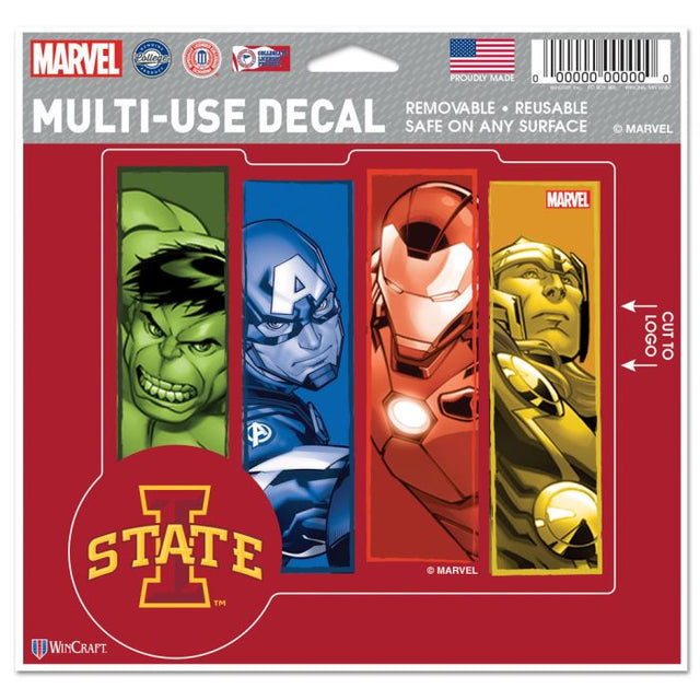 Calcomanía multiusos de Iowa State Cyclones/Marvel (c) 2021 MARVEL: cortada según el logotipo, 5" x 6"