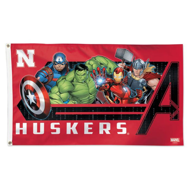 Nebraska Cornhuskers / Marvel (c) 2021 MARVEL Flag - Deluxe 3' X 5'