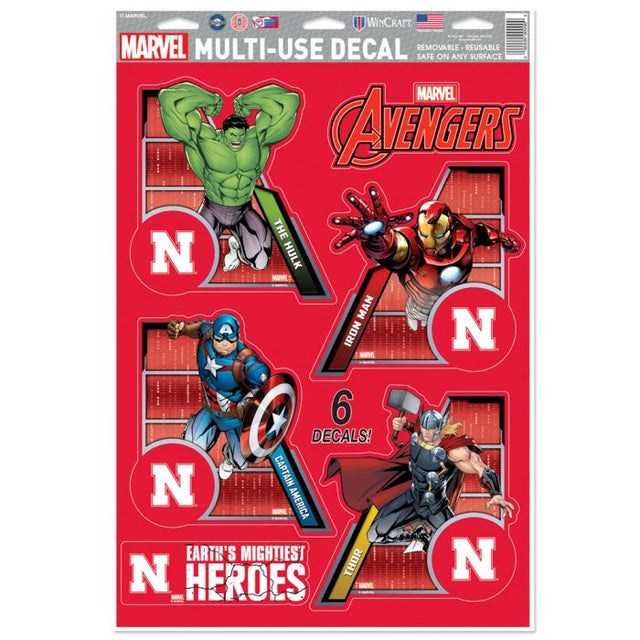 Nebraska Cornhuskers / Marvel (c) 2021 MARVEL Multi-Use Decal 11" x 17"