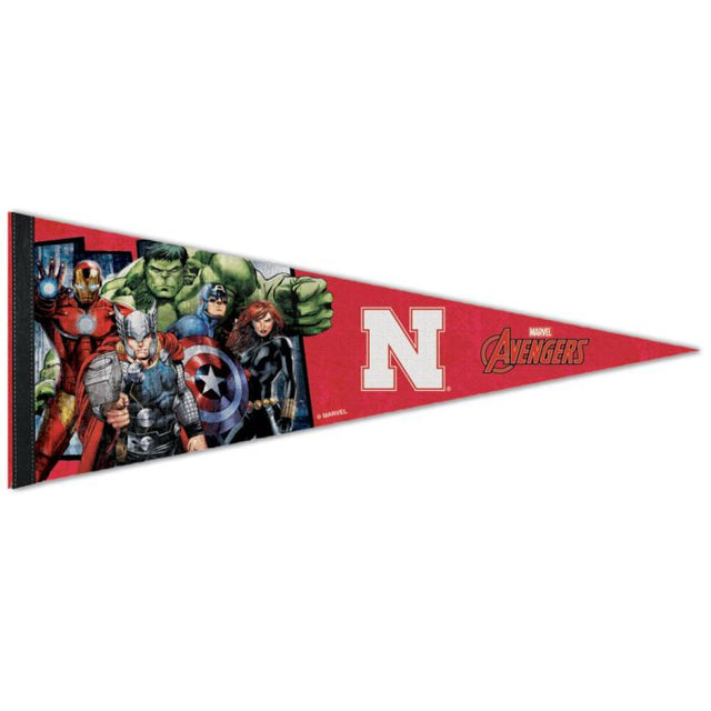 Nebraska Cornhuskers / Marvel (c) 2021 MARVEL Premium Pennant 12" x 30"