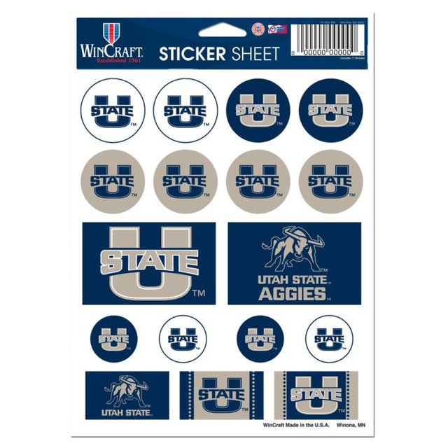 Utah State Aggies Vinyl Sticker Sheet 5" x 7"