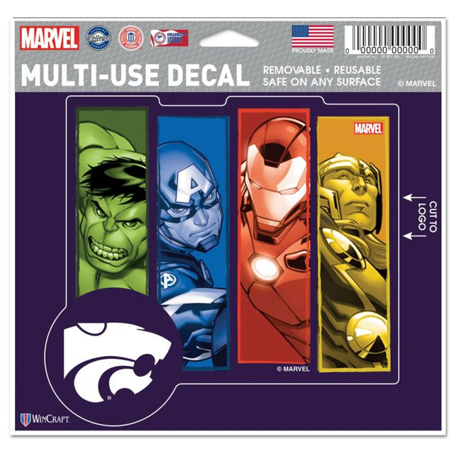 Calcomanía multiusos de Kansas State Wildcats / Marvel (c) 2021 MARVEL: corte con el logotipo de 5" x 6"