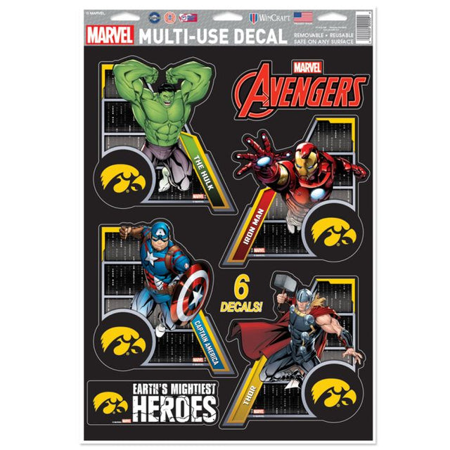 Calcomanía multiusos de Iowa Hawkeyes / Marvel (c) 2021 MARVEL de 11" x 17"