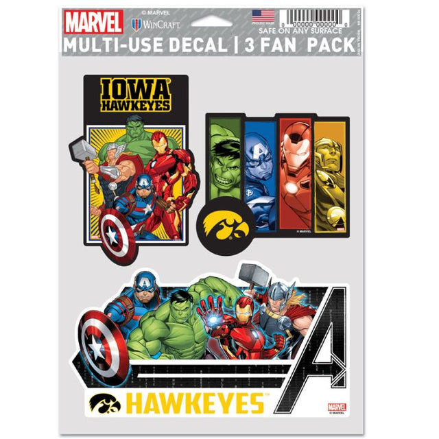 Iowa Hawkeyes / Marvel (c) Paquete de 3 fanáticos multiusos MARVEL 2021