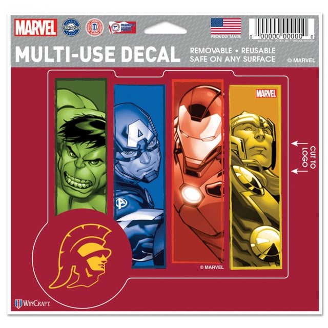 USC Trojans / Marvel (c) Calcomanía multiusos MARVEL 2021: cortada según el logotipo, 5" x 6"