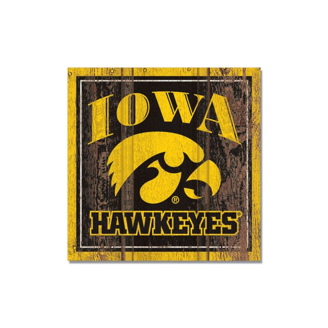 Iowa Hawkeyes Wooden Magnet 3" X 3"