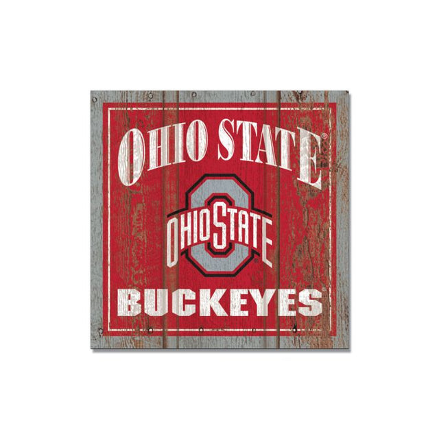 Imán de madera de los Ohio State Buckeyes, 3" x 3"