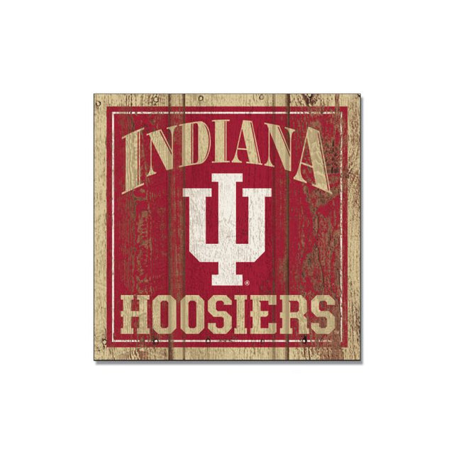 Imán de madera de Indiana Hoosiers de 3" x 3"