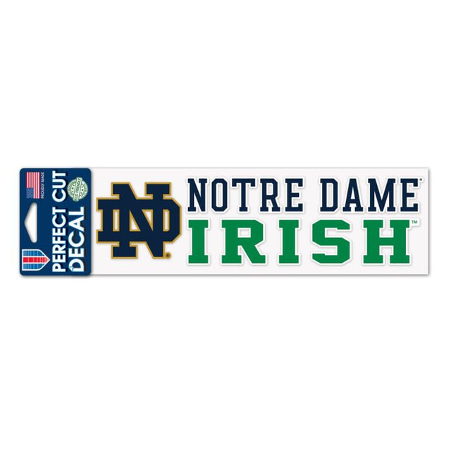 Notre Dame Fighting Irish ND NOTRE DAME IRISH Calcomanías de corte perfecto de 3" x 10"