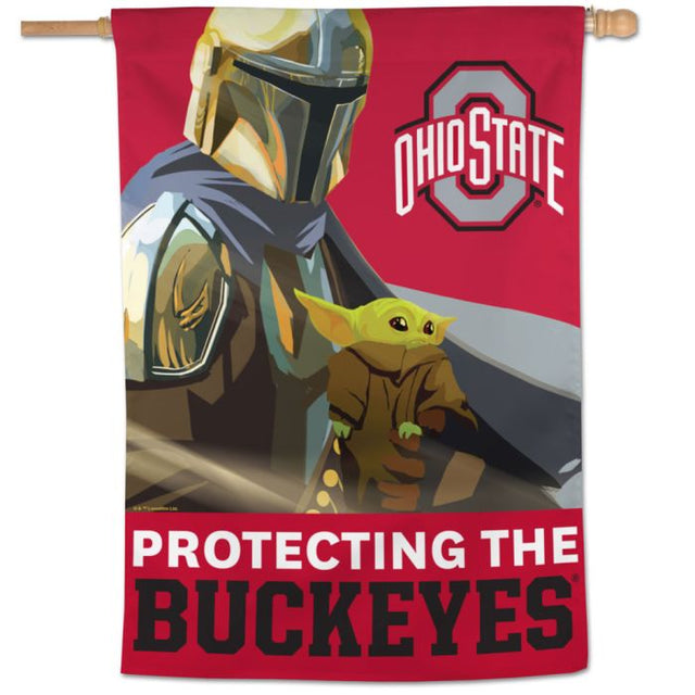 Bandera vertical de los Buckeyes de Ohio State / Star Wars MANDALORIAN de 28" x 40"