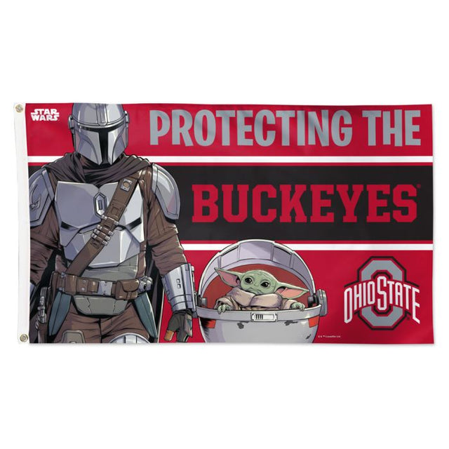 Bandera de los Buckeyes de Ohio State / Star Wars MANDALORIAN - Deluxe 3' X 5'