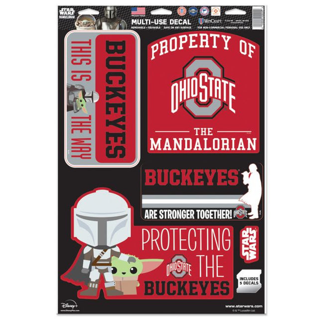 Calcomanía multiusos de Ohio State Buckeyes / Star Wars MANDALORIAN de 11" x 17"