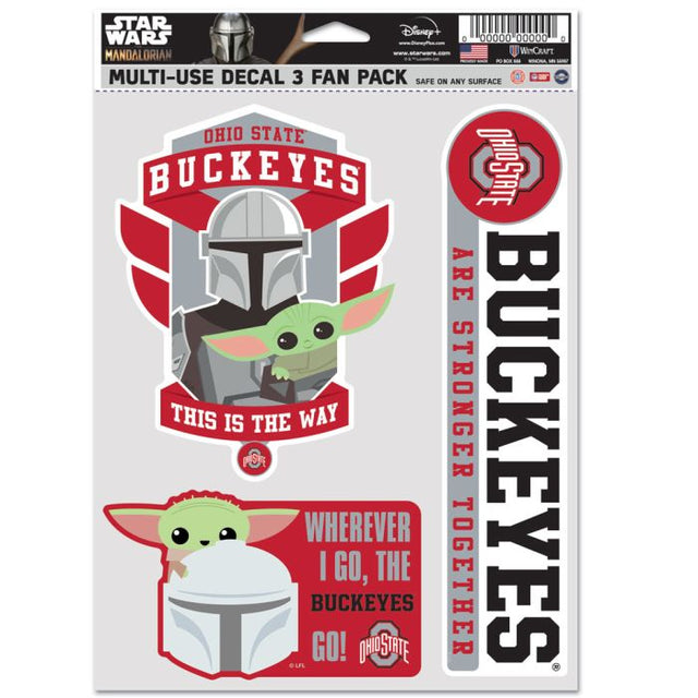 Paquete de 3 ventiladores multiusos de Star Wars MANDALORIAN de Ohio State Buckeyes