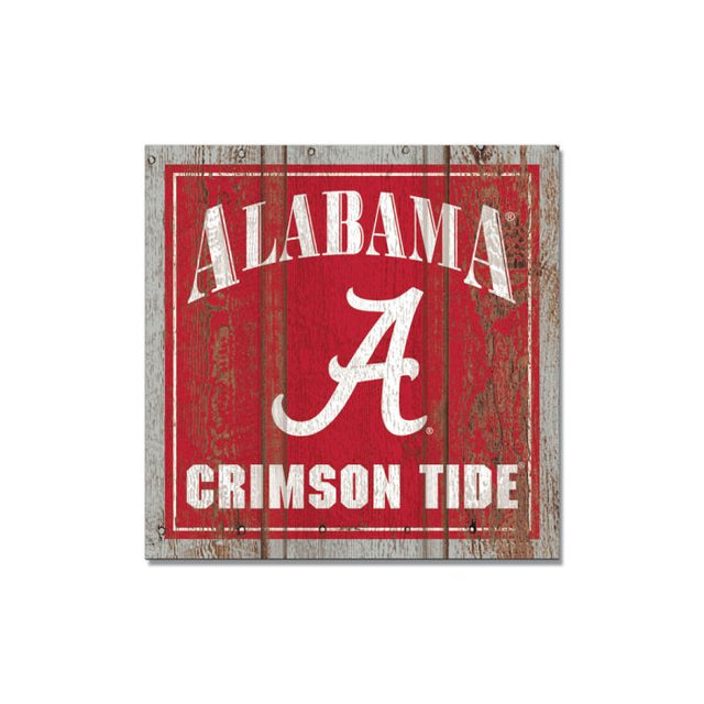 Imán de madera de Alabama Crimson Tide de 3" x 3"