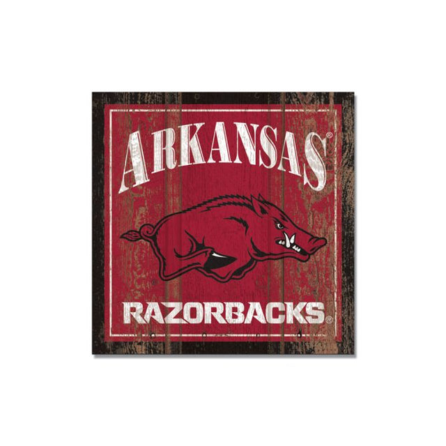 Arkansas Razorbacks Wooden Magnet 3" X 3"