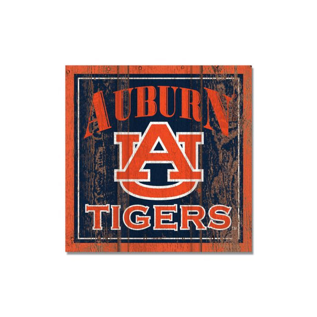 Imán de madera de los Auburn Tigers de 3" x 3"