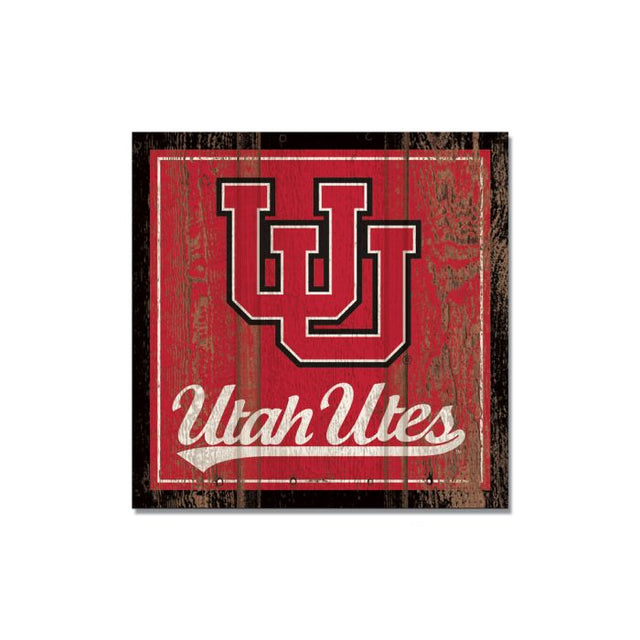 Imán de madera de Utah Utes de 3" x 3"