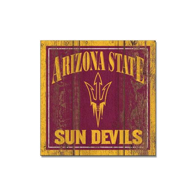 Arizona State Sun Devils Wooden Magnet 3" X 3"