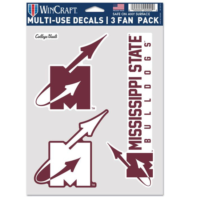 Mississippi State Bulldogs /College Vault Flying M Logo Multi Use 3 Fan Pack