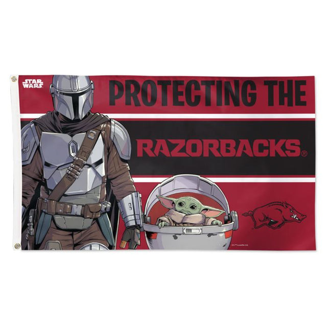 Arkansas Razorbacks / Star Wars MANDALORIAN Flag - Deluxe 3' X 5'