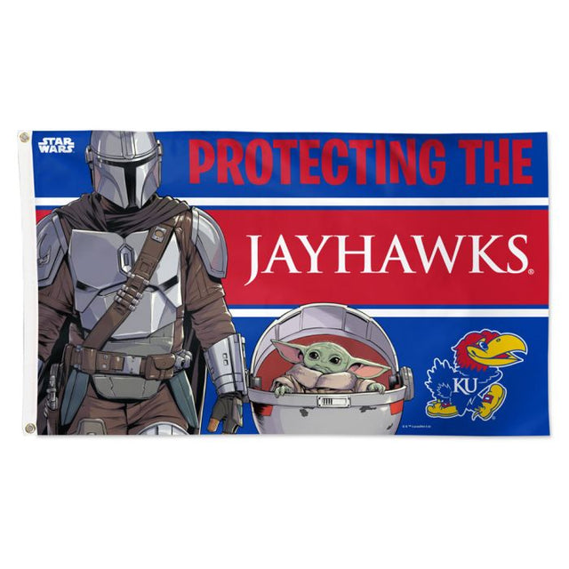 Bandera de los Kansas Jayhawks / Star Wars MANDALORIAN - Deluxe 3' X 5'